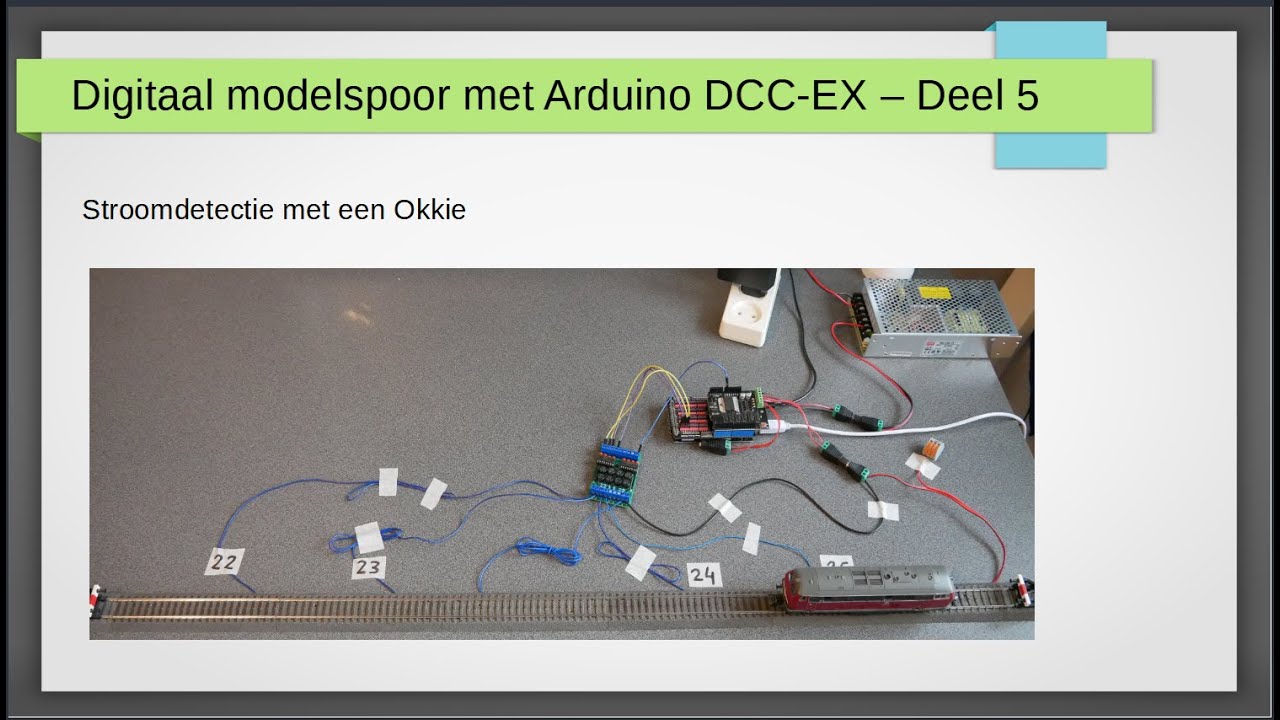 Modelspoor met Arduino DCC-EX deel 5: De pinnen gebruiken voor stroomdetectie met een Okkie.