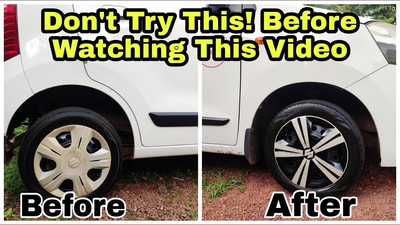 how to convert car wheel cap into alloy wheels | car wheel cap painting | wagon r wheel cap painting