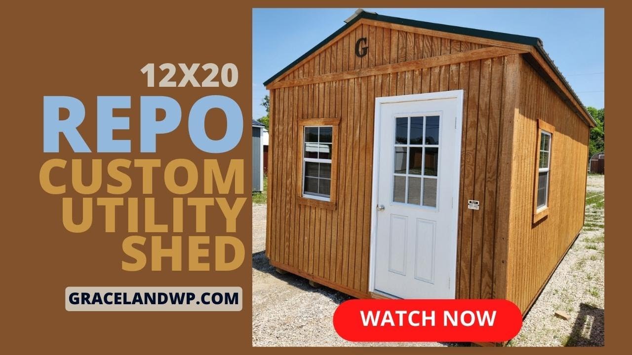 SOLD 😎REPO! | 🔎12x20 Custom Utility Shed by Graceland | gracelandwp.com