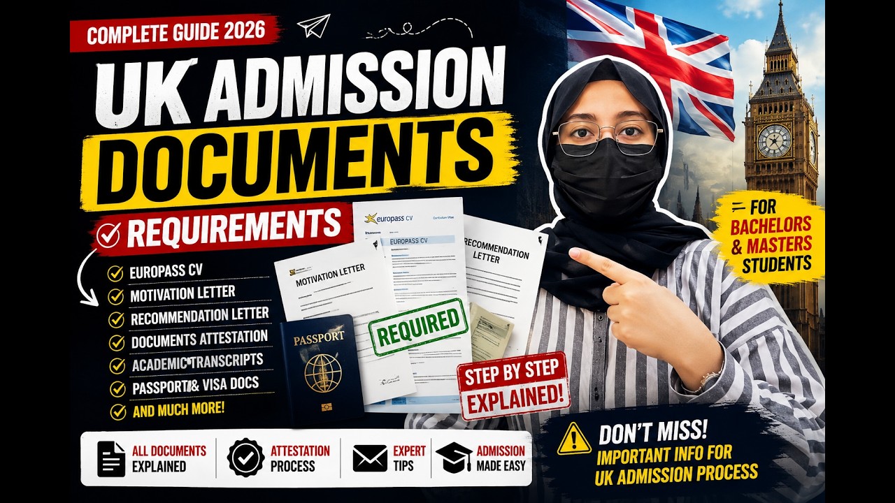 UK Admission Documents 2026 🇬🇧 | CV, SOP, LOR, Attestation & Passport &mdash; Complete Guide