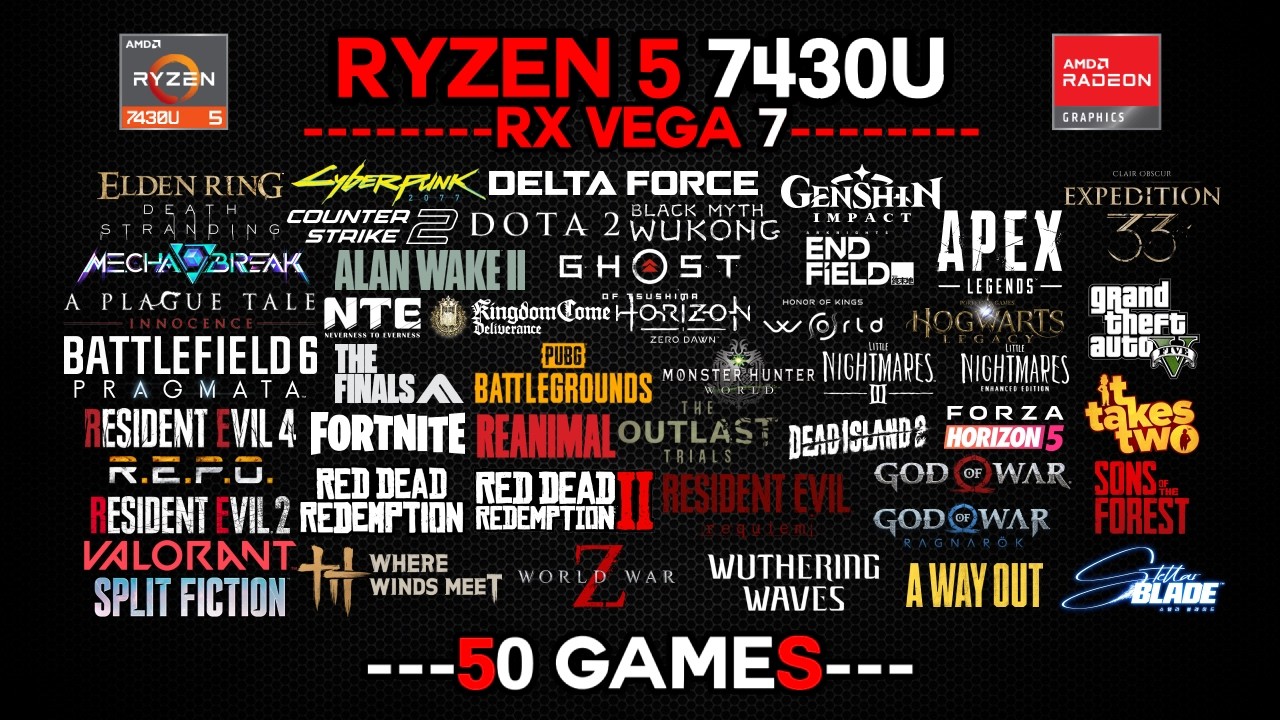 Test Ryzena 5 7430U w 50 grach w 2026 roku🔥