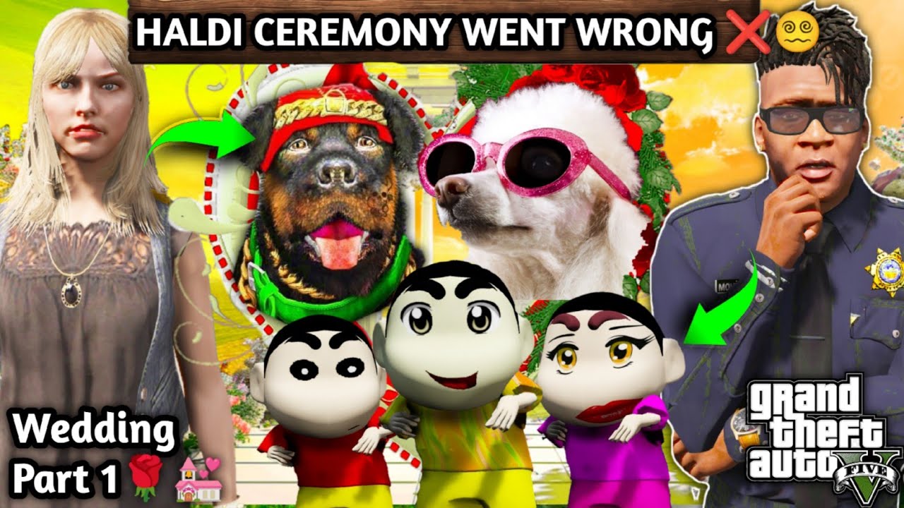 GTA 5: Franklin Celebration Of Chop's Wedding💒 Shinchan Chop Haldi Function Went Wrong😵‍💫Ps Gamester