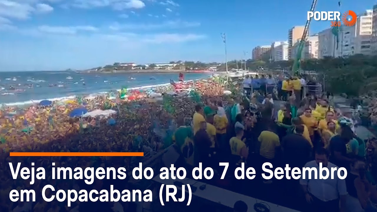 Veja imagens do ato do 7 de Setembro em Copacabana (RJ)