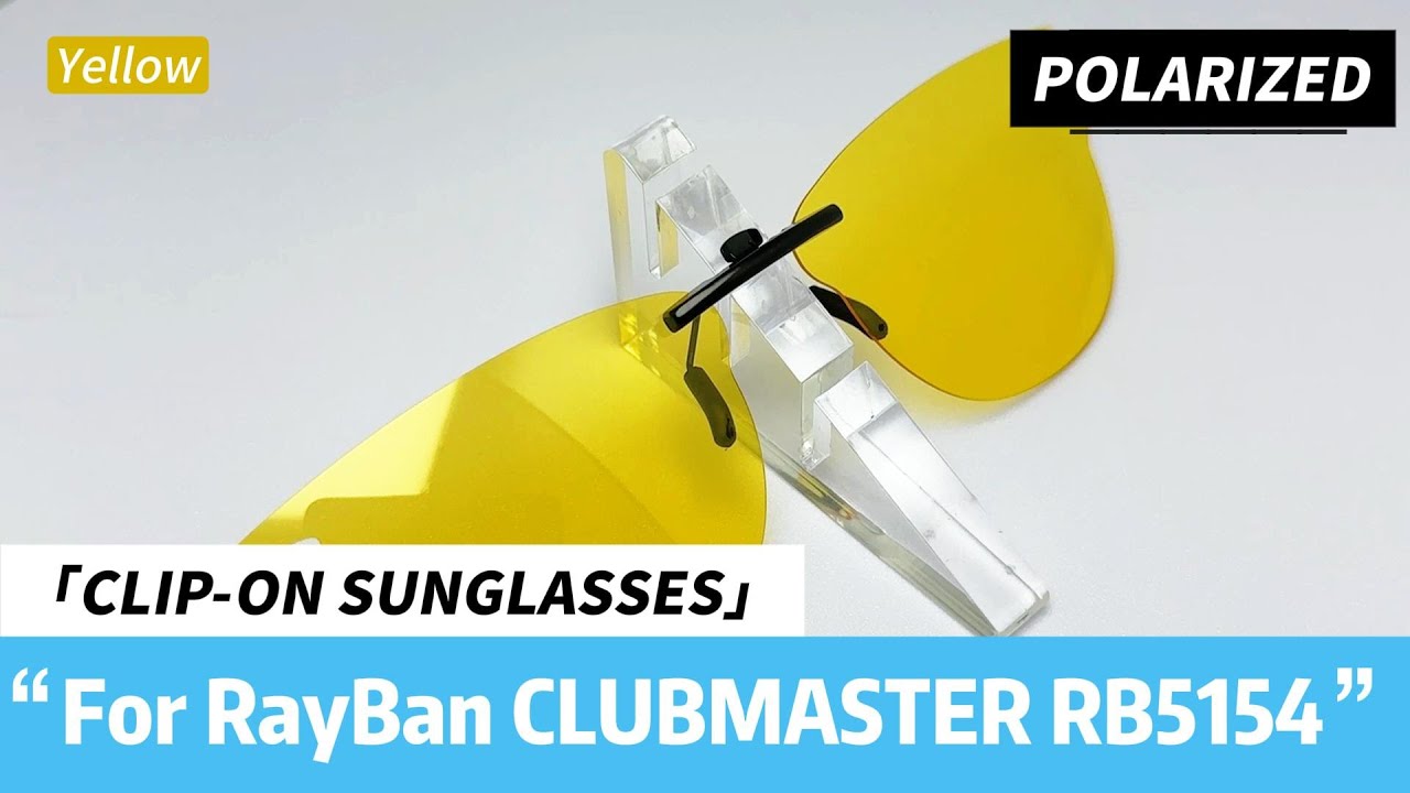 For Ray Ban CLUBMASTER RB5154 (RX5154) 51&times;21 | Custom Polarized Clip-On Lenses (Yellow) Review