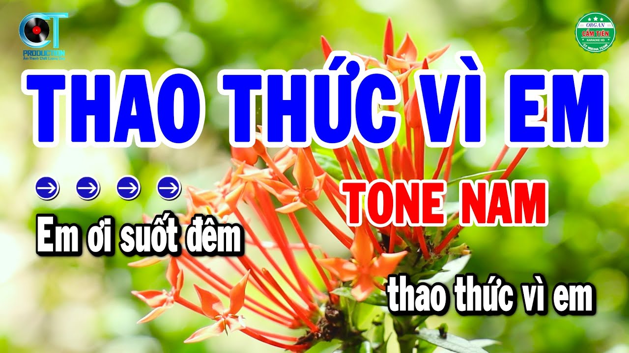 Karaoke Thao Thức Vì Em Tone Nam Nhạc Sống Beat Chuẩn Dễ Hát 2025 | Cẩm Tiên Organ