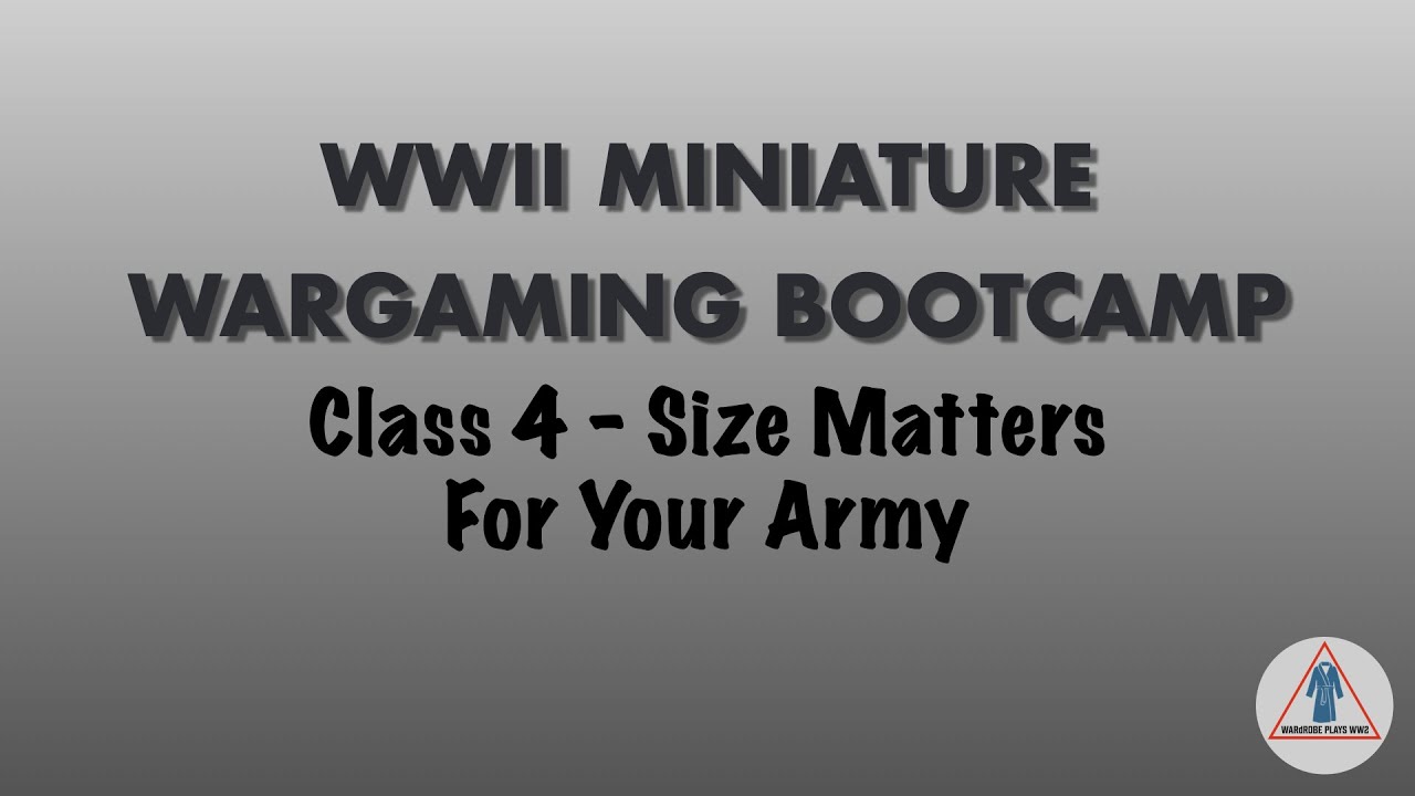 WWII Miniature Gaming Bootcamp - Army Size and Rules Overview