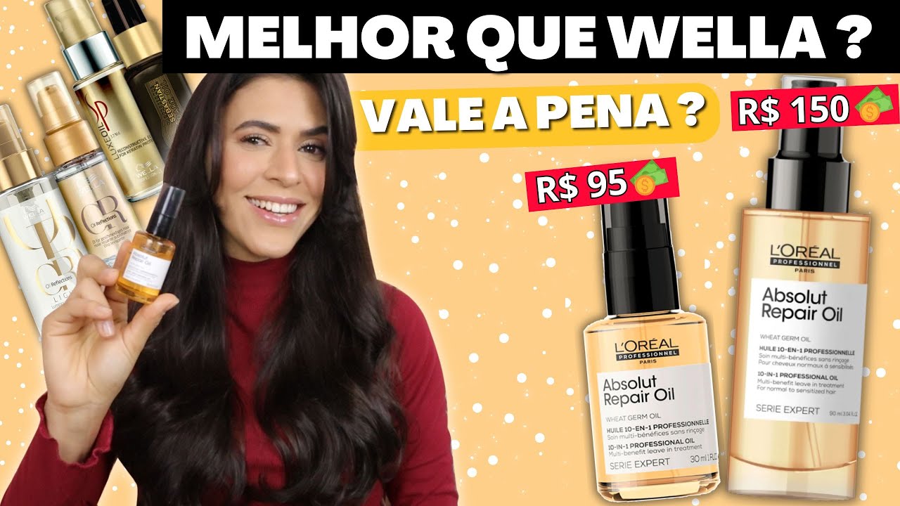 TESTEI ABSOLUT REPAIR OIL LOREAL ÓLEO CAPILAR  REPARADOR DE PONTAS - É melhor que Wella?