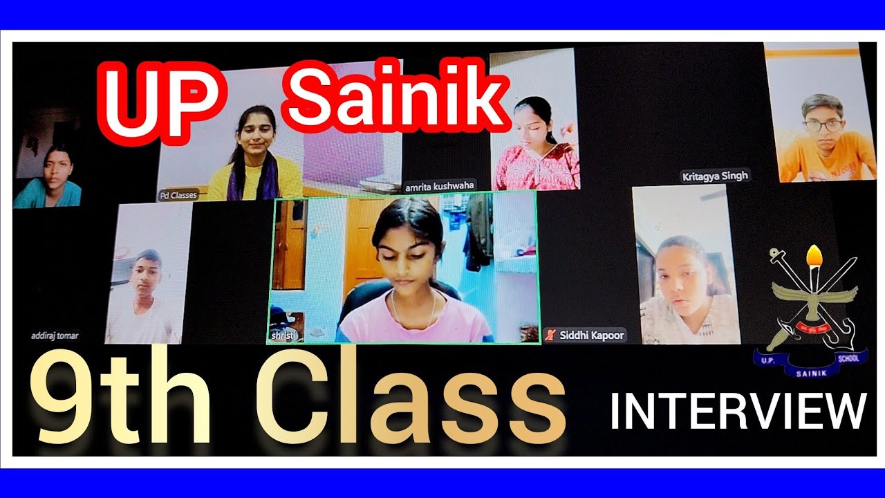 UP Sainik 9 class interview | Uttar Pradesh Sainik School 9th standard interview