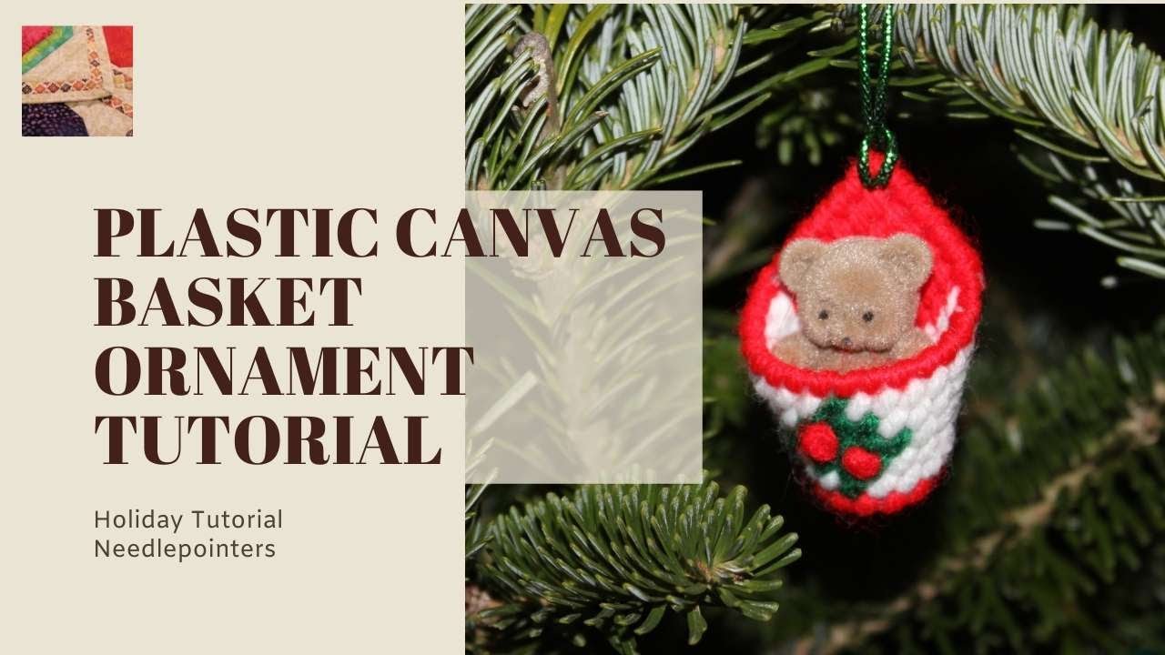 Christmas Plastic Canvas Basket Ornament