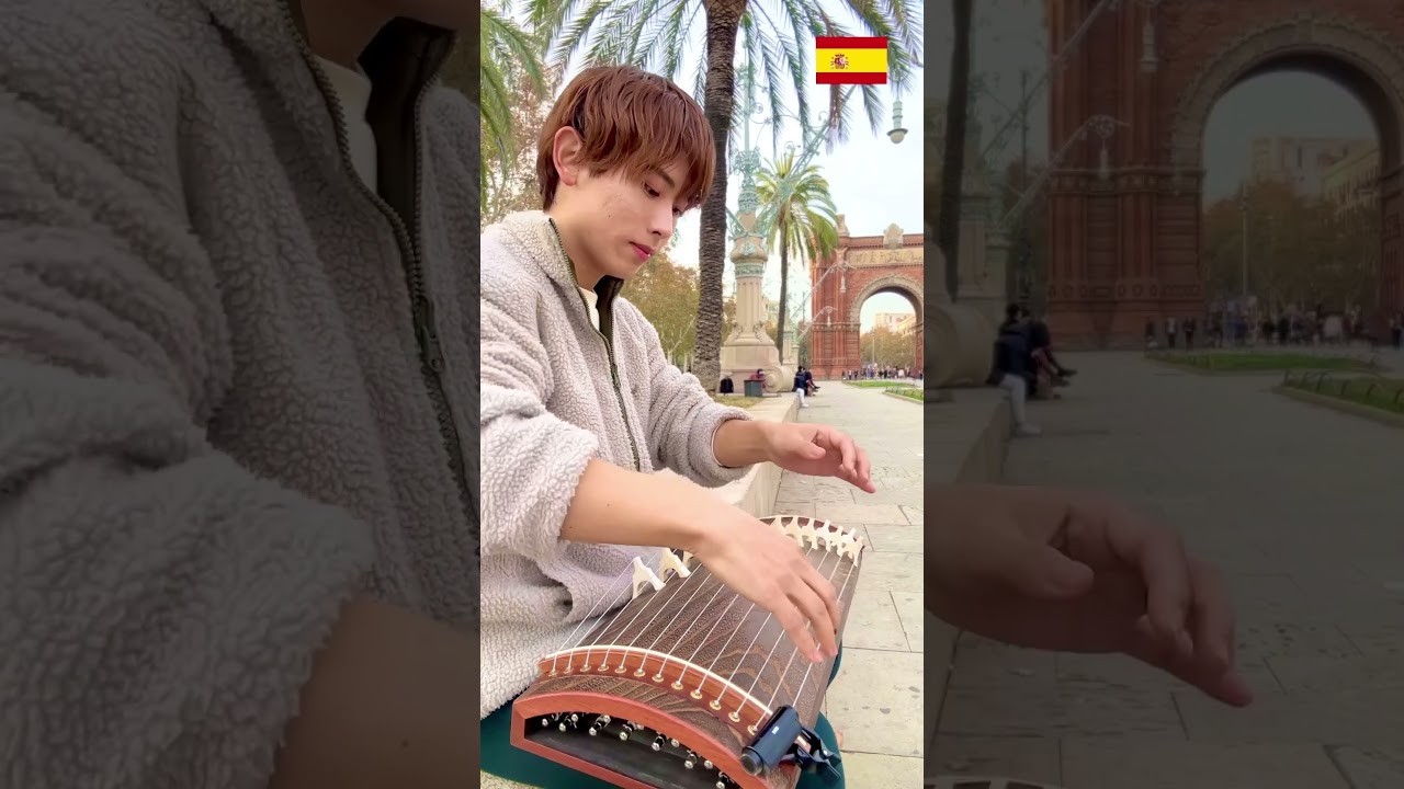 スペインで箏弾いてたら、！　#琴#海外一人旅 #abroad#oversea#スペイン #espana##wagakki #和楽器　#世界の絶景#musician #japanesemusician