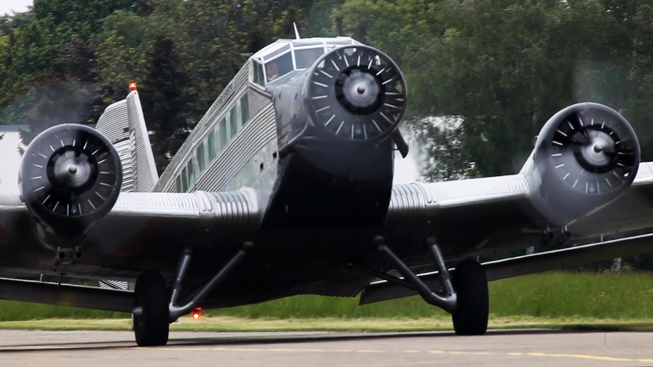 Crosswind Departure of a World War II plane - Junkers JU-52 (HD)