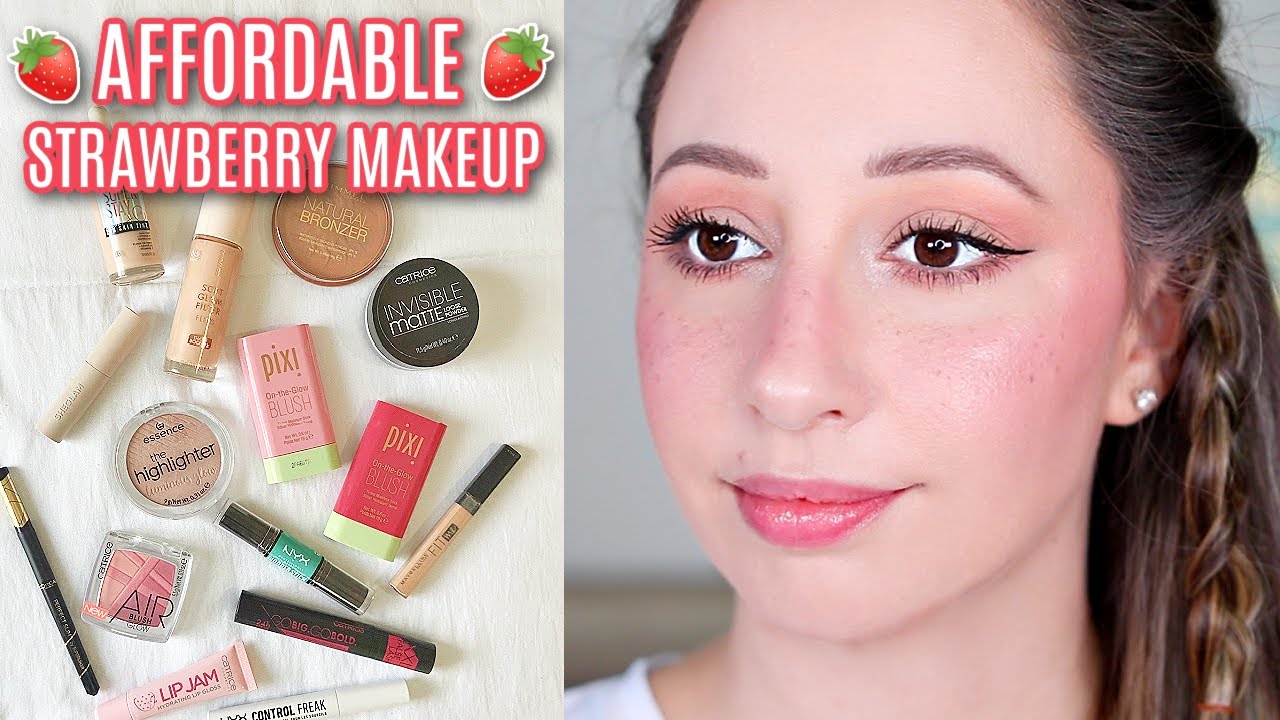 The Viral Strawberry Makeup Look - BUT Affordable 🍓🍓