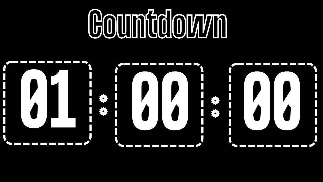 1 Hour Focus Timer 🧡 Deep Focus Countdown 🧡 No Background 🧡 ASMR Tick Tock