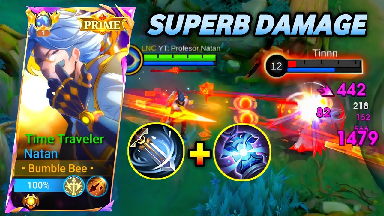 NATAN WINDTALKER + CONCENTRAD OP PARAH SUPERB DAMAGE BUILD - GAMEPLAY SOLO RANK NATAN MOBILEGENDS