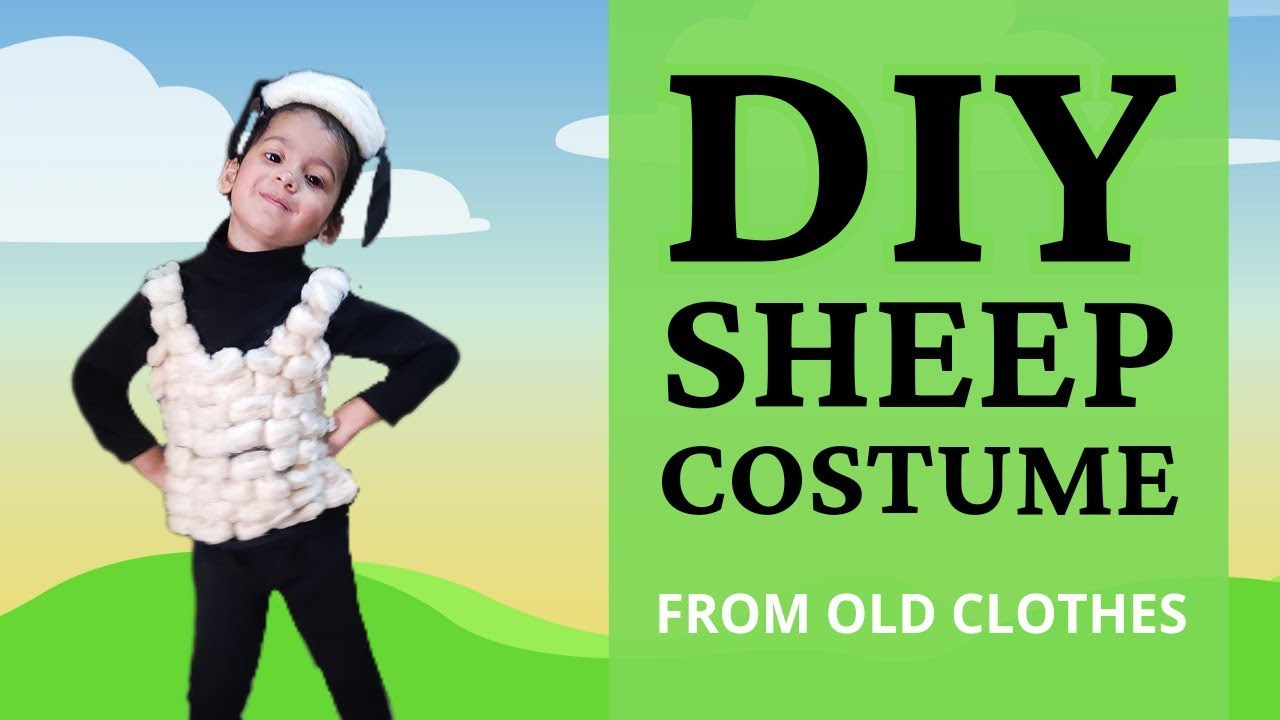 DIY Halloween Costume - How to Make Sheep Costume - Kids Halloween Dress | Fancy Dress