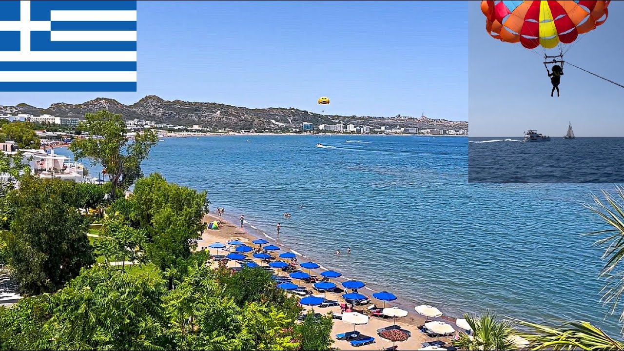 Rhodes, Faliraki - impressions, attractions, beach and street scenery