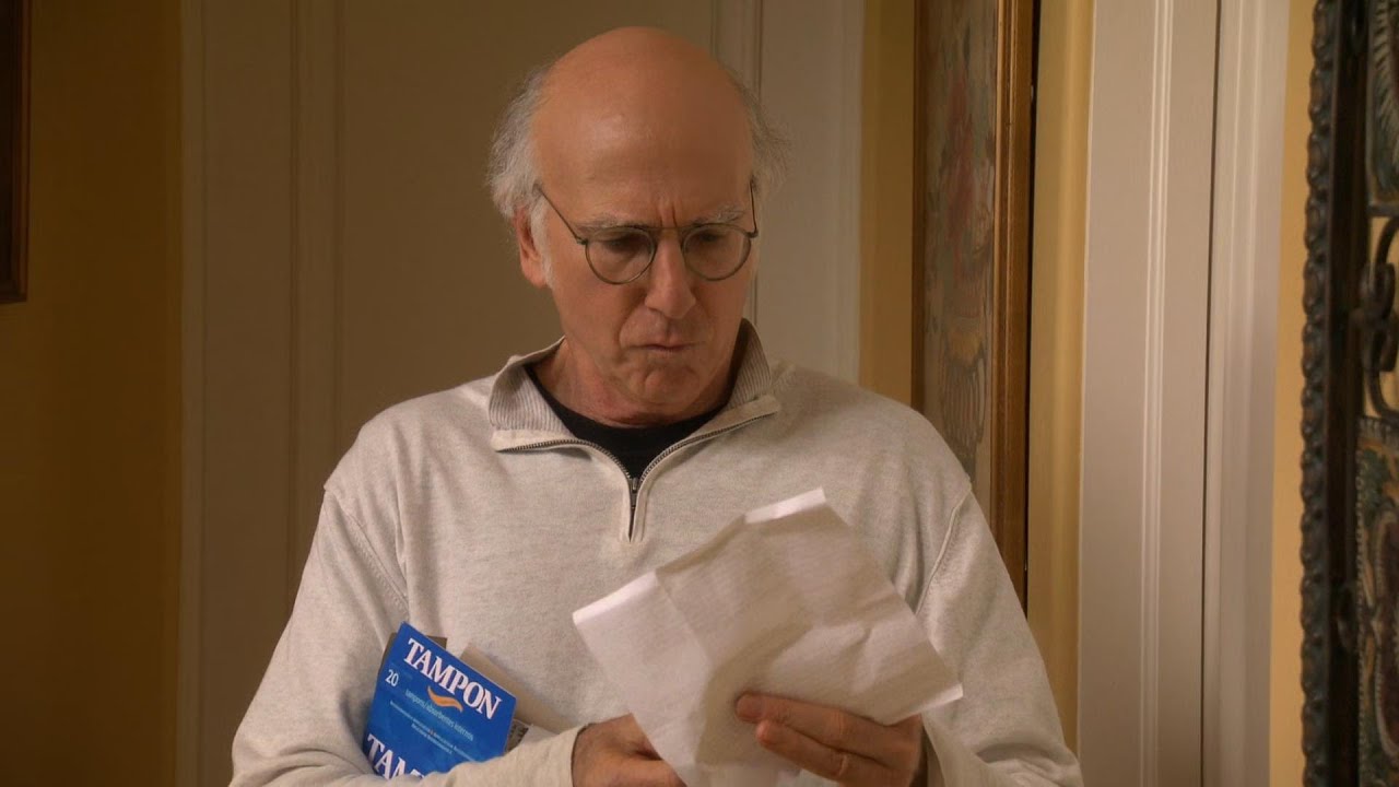 Curb Your Enthusiasm - Larry helps a girl who&rsquo;s having her first period use a tampon