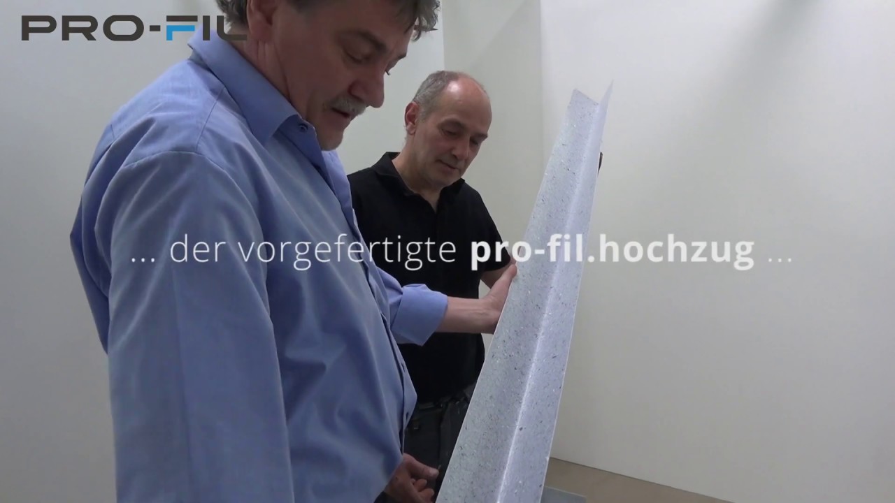 Montage PRO-FIL Hochzug & Fertigecken aus PVC Fliesen