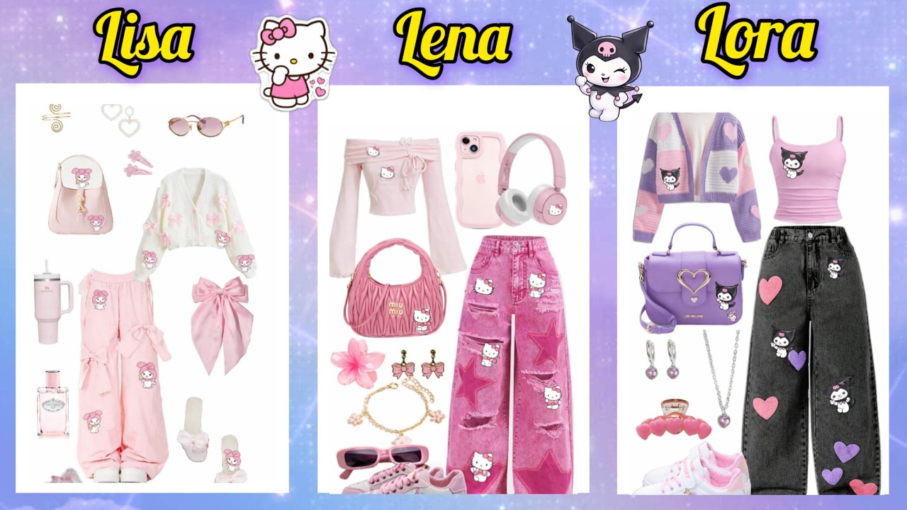 Lisa vs Lena vs Lora fashion & lifestyle picks 💖 #fashionquiz #stylechallenge #lisaorlena VS 002