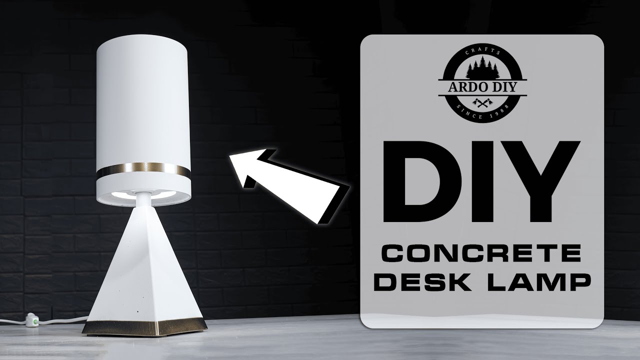 DIY concrete desk lamp 