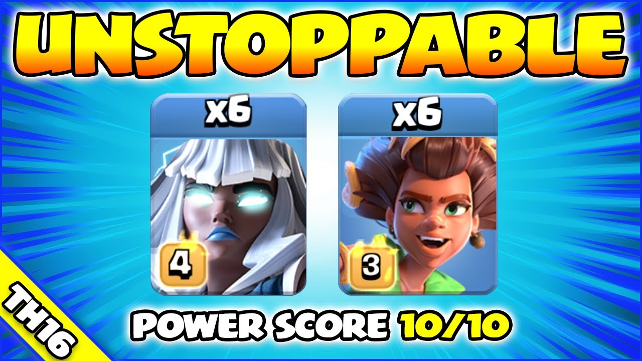 Level 4 E-Titans + Root Riders = WOW!!! BEST TH16 Attack Strategy (Clash of Clans)