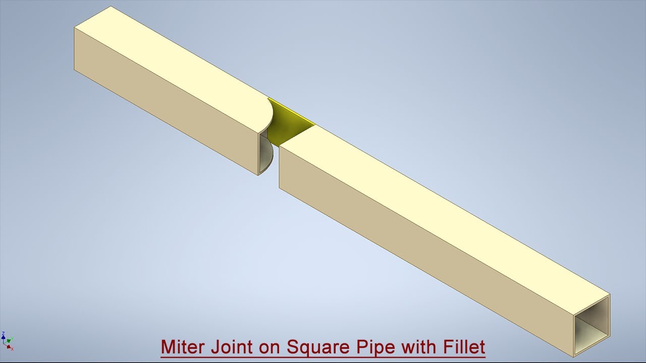 Miter Joint on Square Pipe with Fillet || Autodesk Inventor Tutorial