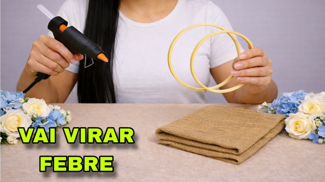 IDEIA DIFERENTE COM BASTIDORES DE MADEIRA E TECIDO DE JUTA FA&Ccedil;A VOC&Ecirc; MESMO #viral #compartilhe #diy