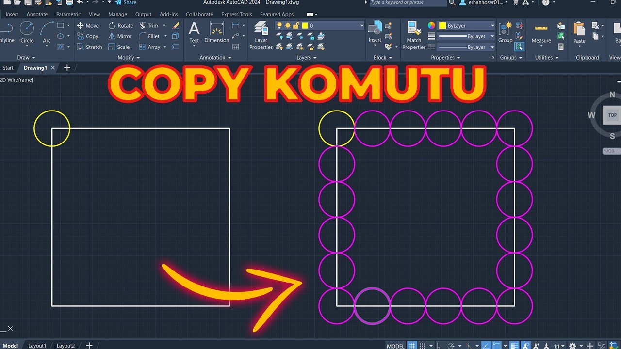 AutoCAD Dersleri - Copy Komutu (Kopyalama Komutu) | AutoCAD 2024