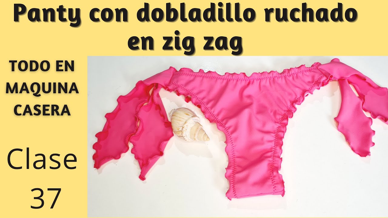 Aprende  el dobladillo  ruchado tipo festón en zigzag (TODO EN MAQUINA CASERA) Clase 37