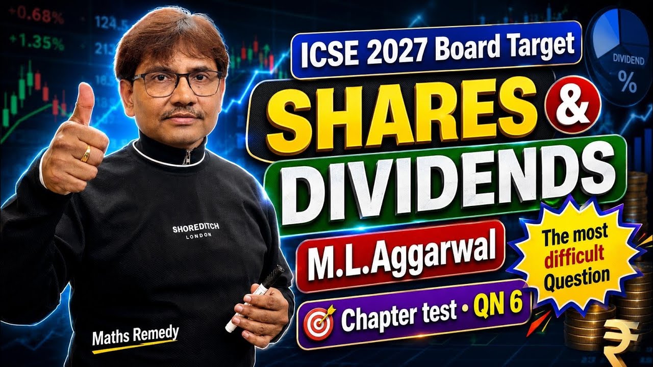 Shares and Dividends ICSE X 2027 M L AGGARWAL CHAPTER TEST Q NO -6