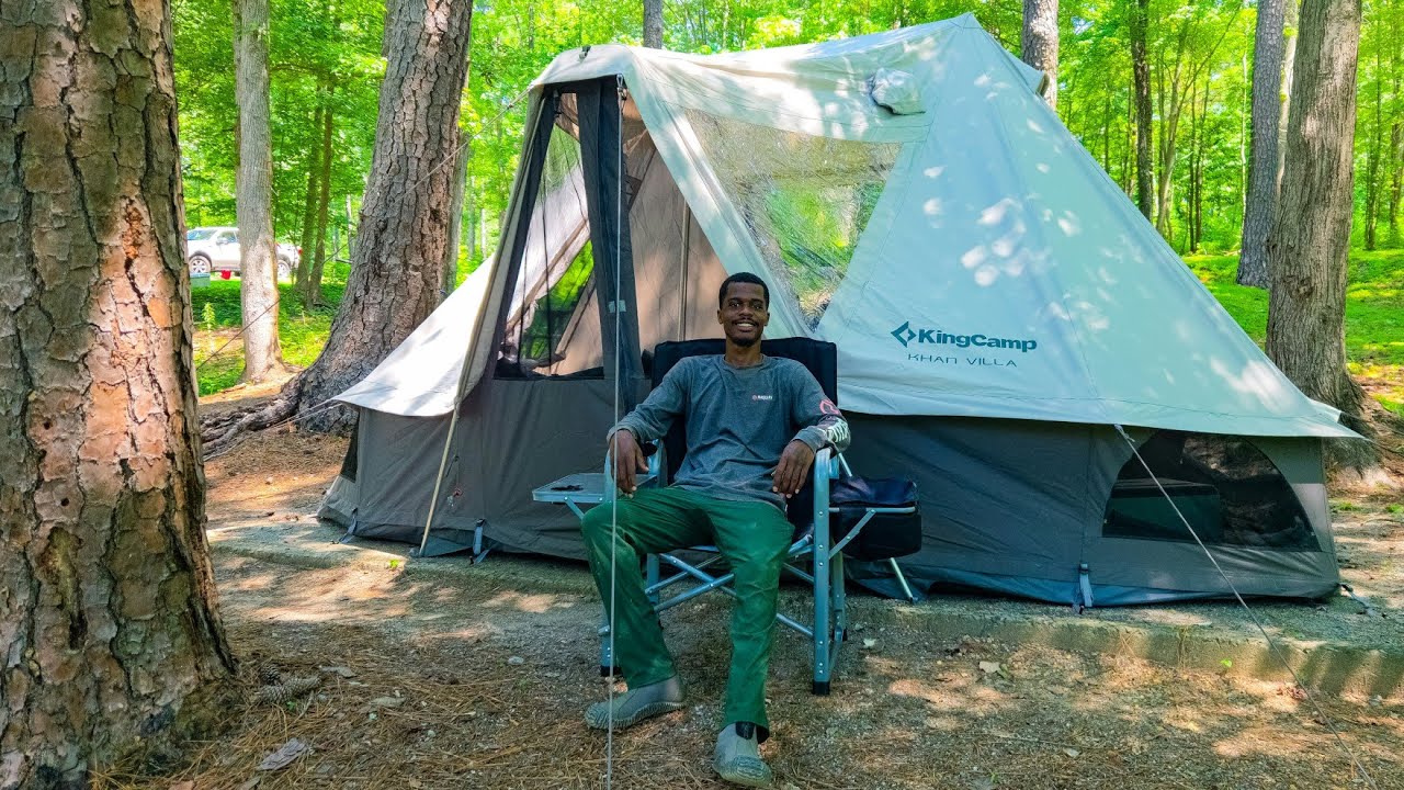 My First Time LUXURY Camping !! | KingCamp Khan Villa