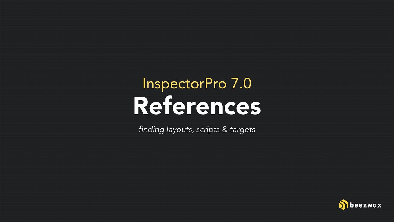 08 References in InspectorPro 7