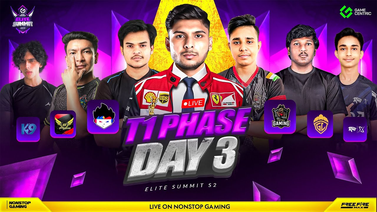 ELITE SUMMIT  T1 PHASE  DAY-3 🔥💀 || TSG, TG, GODL, RNTX, K9 || TOP 2 👉 GRAND FNALE  #nonstopgaming