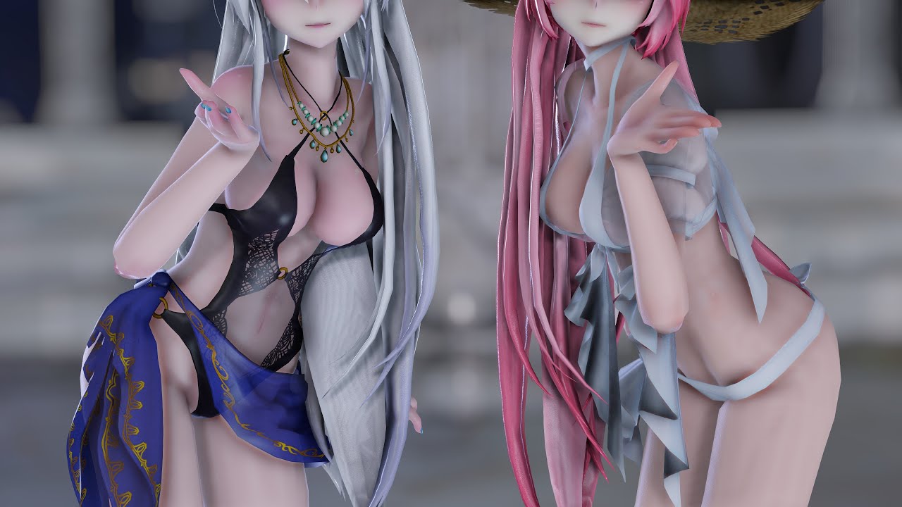 【MMD】愛包ダンスホール【Tda Swimsuit Haku x Luka】
