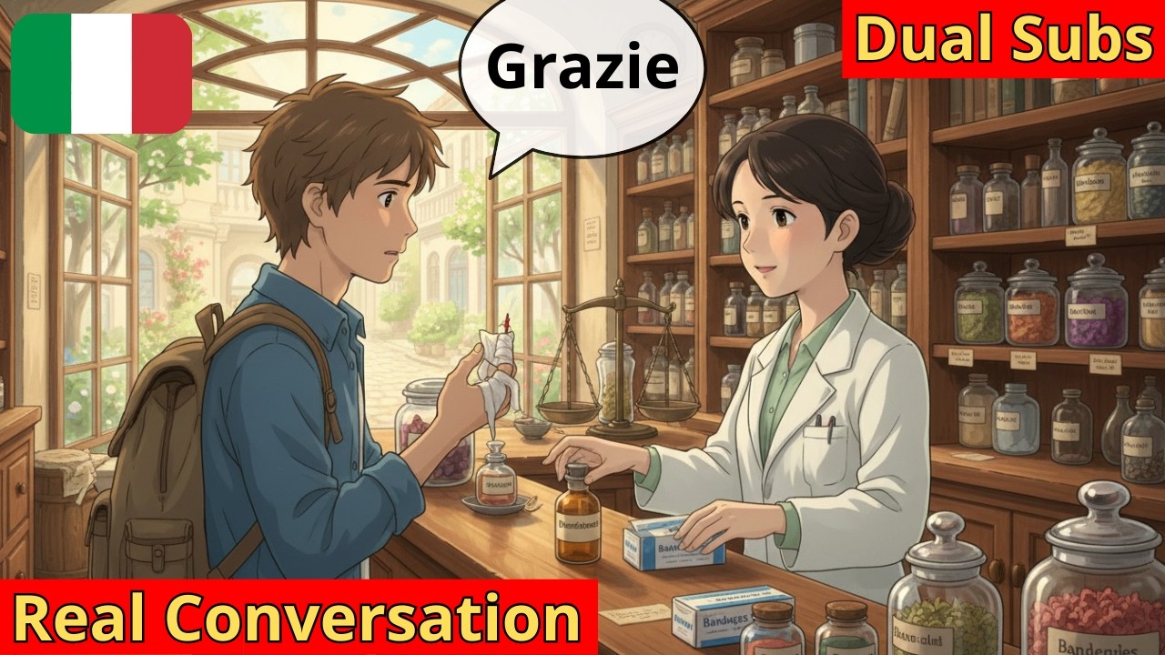 At The Pharmacy #1 | 6 Short Italian Conversations | Italian for Beginners | A1-A2-B1