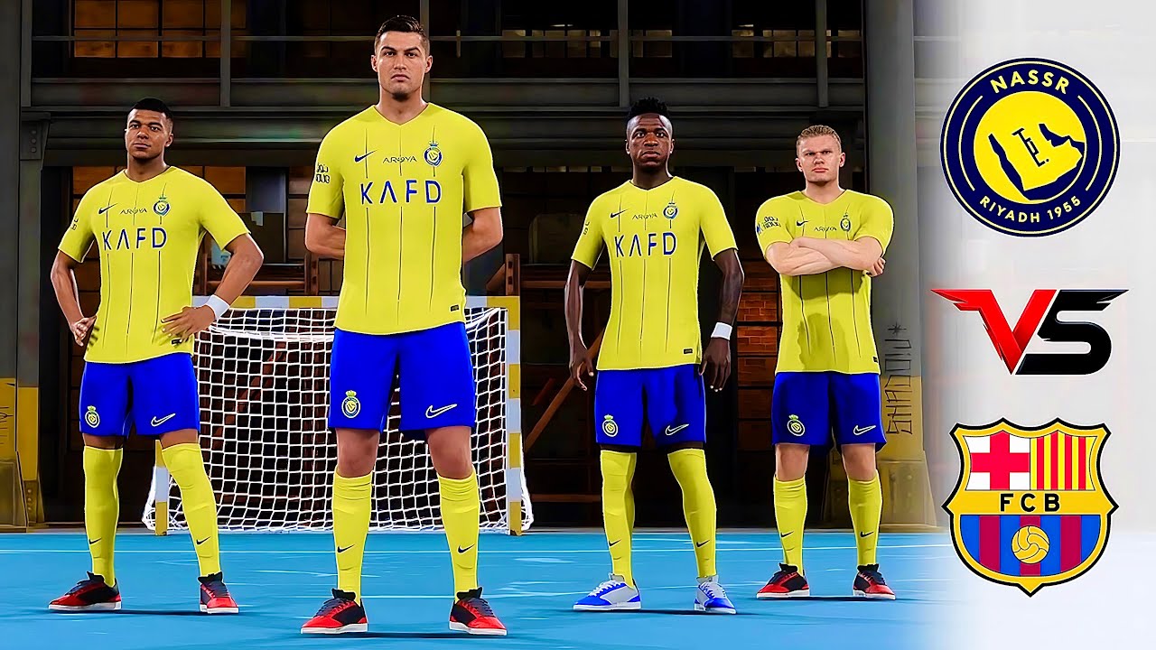 RONALDO, MESSI, MBAPPE, HAALAND, VINI JR,RAPHINHA ALL STARS l AL NASSR vs BARCELONA l FIFA VOLTA PS5