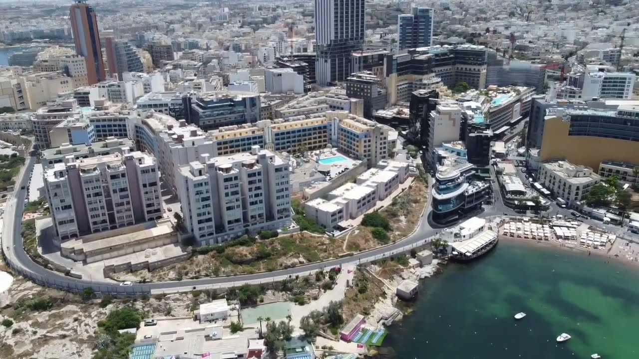 Drone Clips - St George's Bay, Paceville, St. Julian's, Malta