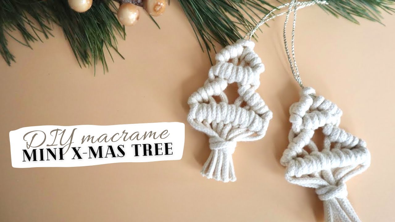 DIY Macrame Mini Christmas Tree Tutorial, Last-Minute Macrame Christmas Project