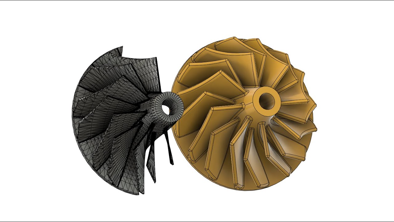 A.12. Impeller reverse engineering (STL to Solid) in Fusion 360 / Реверс крыльчатки во Фьюжн 360.