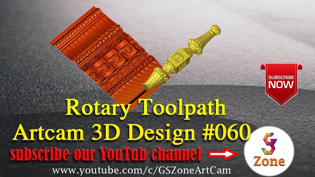 How to  Make Rotary Toolpath | Artcam 3D model 