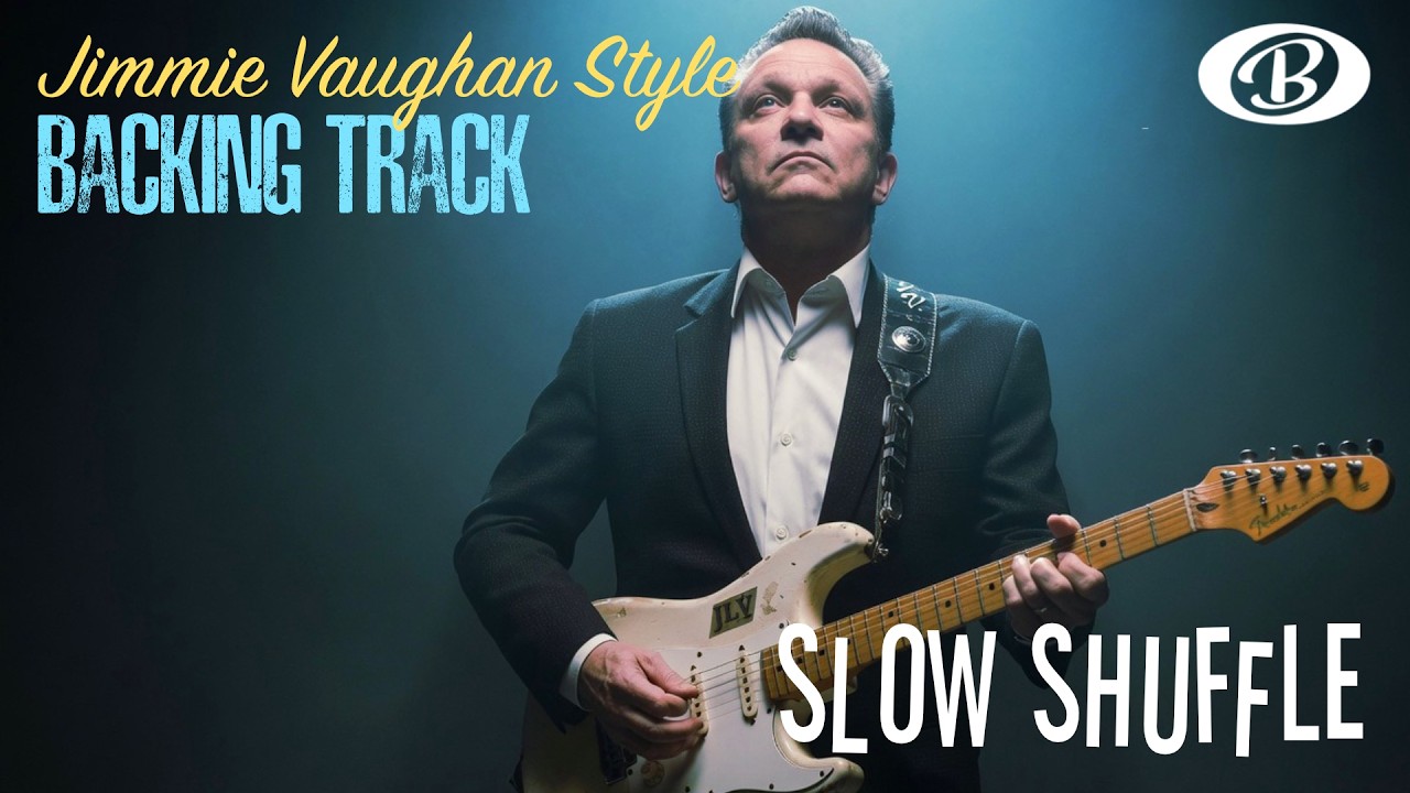 Jimmie Vaughan style swingin' slow shuffle | Blues backing track in E