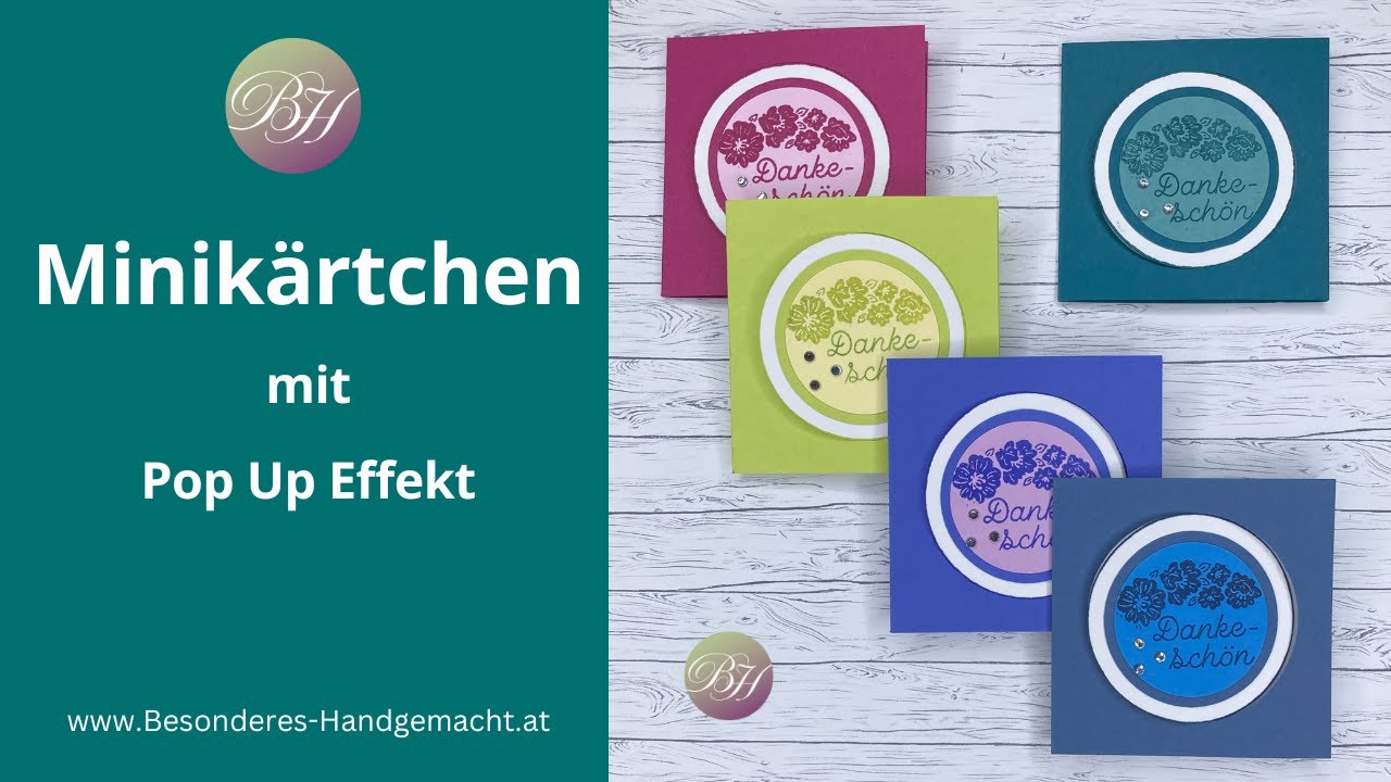 Minikärtchen / Pop Up Effekt / Produktpaket Runde Sache / anfängertaugliche Karte / Stampin' Up!