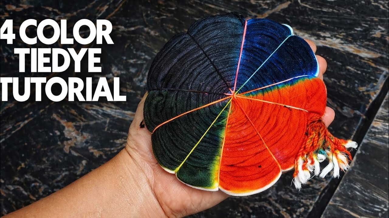 How to Do 4 Color Tie Dye at Home | Professional Tie Dye Technique  cloth dying DiY