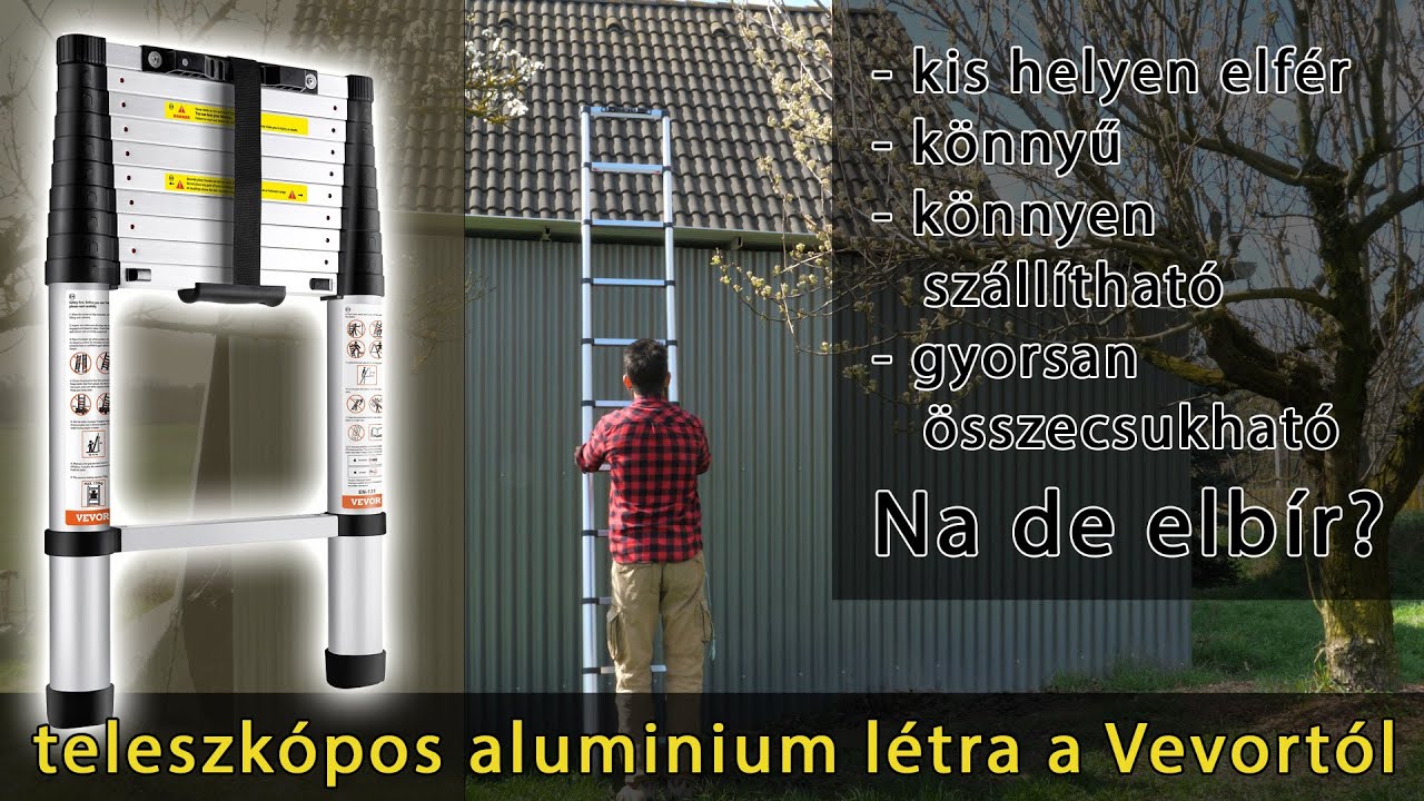Teleszkópos összecsukható aluminium létra Vevor