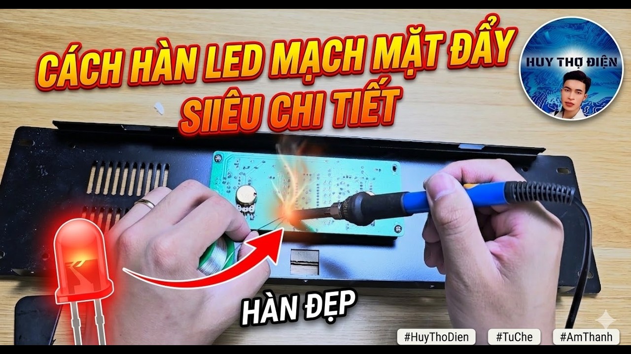 Biến Âm Ly Cũ BOSE Khủng Thành Cục Đẩy - Phần 3: Cách Hàn LED & Linh Kiện Mạch Mặt Đẩy Chi Tiết Nhất