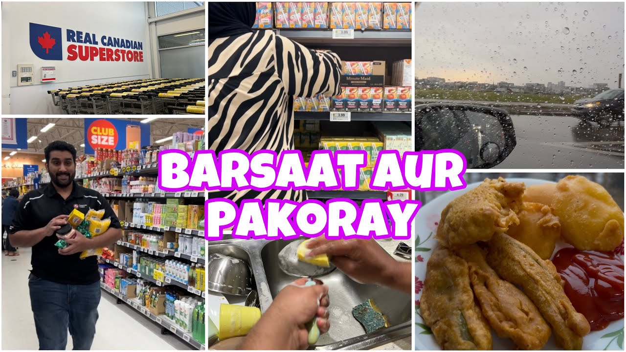 Rainy Day Grocery Shopping | Friday Evening Routine | BARSAAT MEIN PAKORRAY🤤 | Mom Life in Canada 🇨🇦
