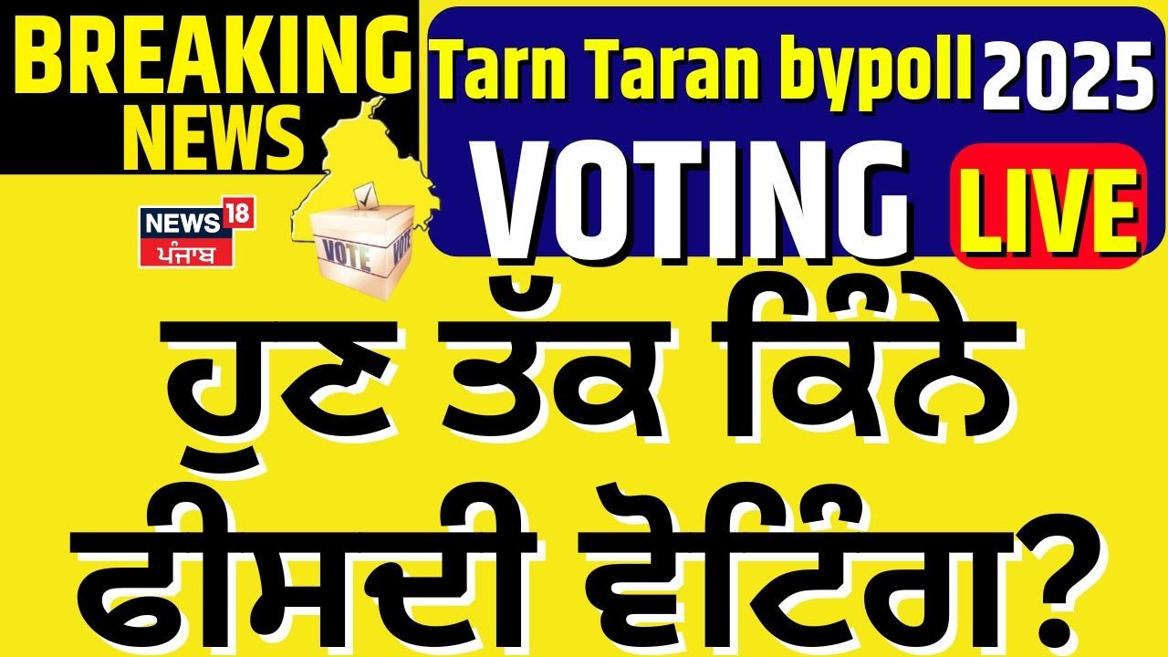 Live |Tarn Taran bypoll 2025 Voting | ਤਰਨਤਾਰਨ ਚੋਣ 'ਚ ਕਿੰਨੇ ਫੀਸਦੀ ਵੋਟਿੰਗ? ਜਾਣੋ Live | Vote Percentage
