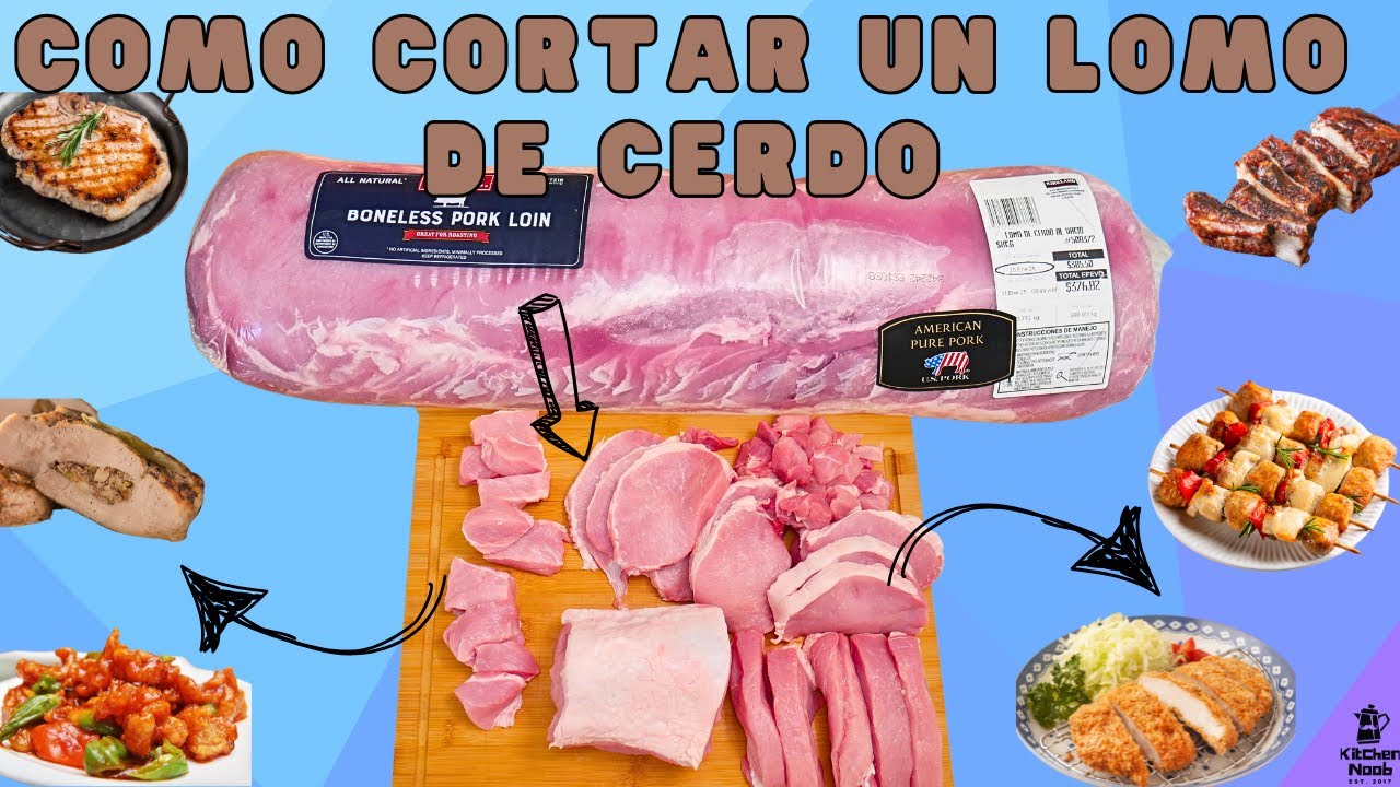 como cortar un lomo de cerdo