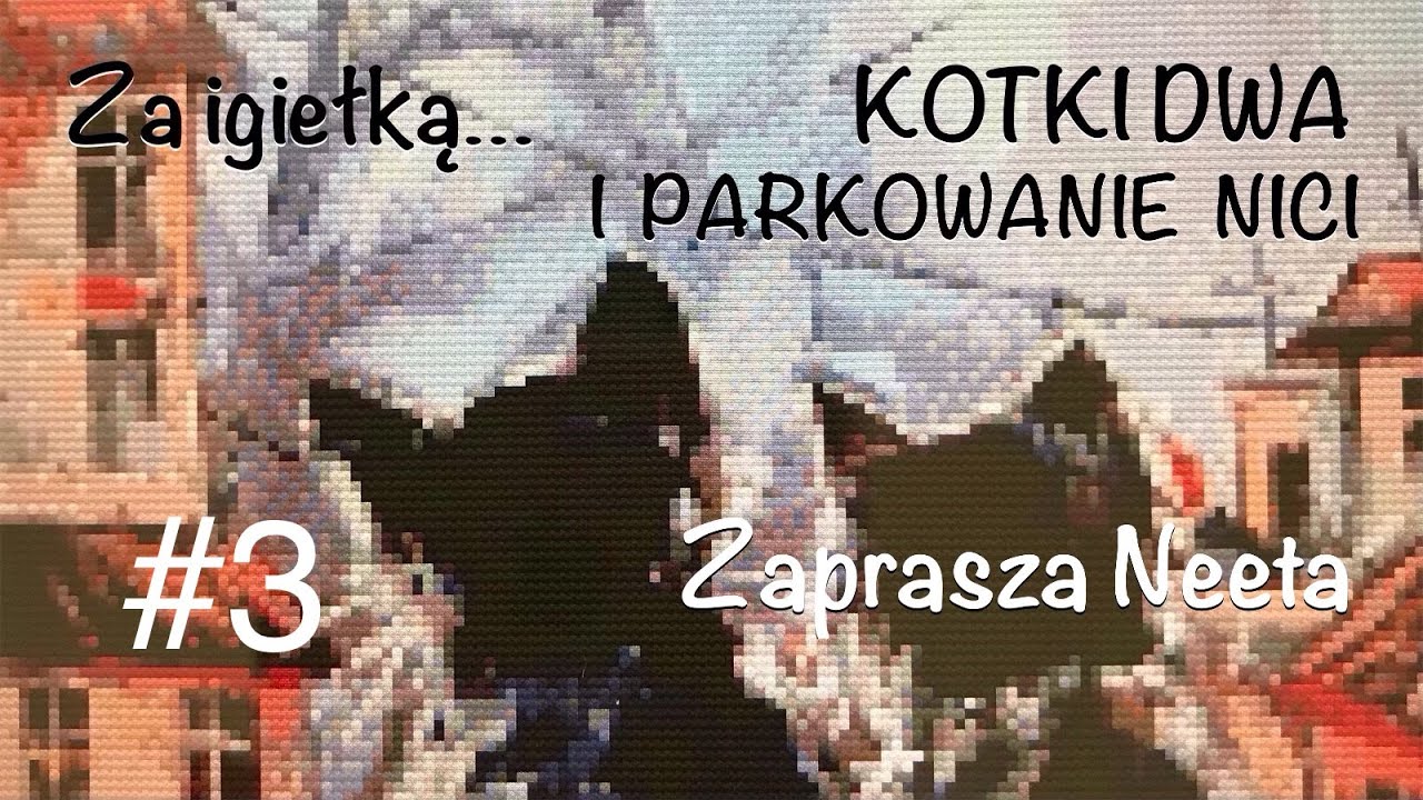 ZA IGIEŁKĄ... KOTKI DWA #3 Parkowanie nici - start pracy i rozpoczynanie krzyżyków | Neeta