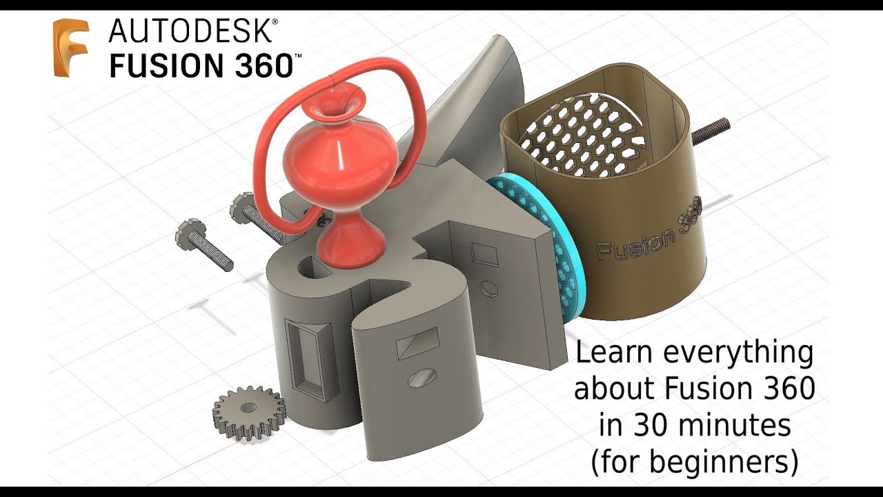 Учебное пособие Fusion 360: изучите и освойте практически всё за +/- 30 минут (базовое обучение),...